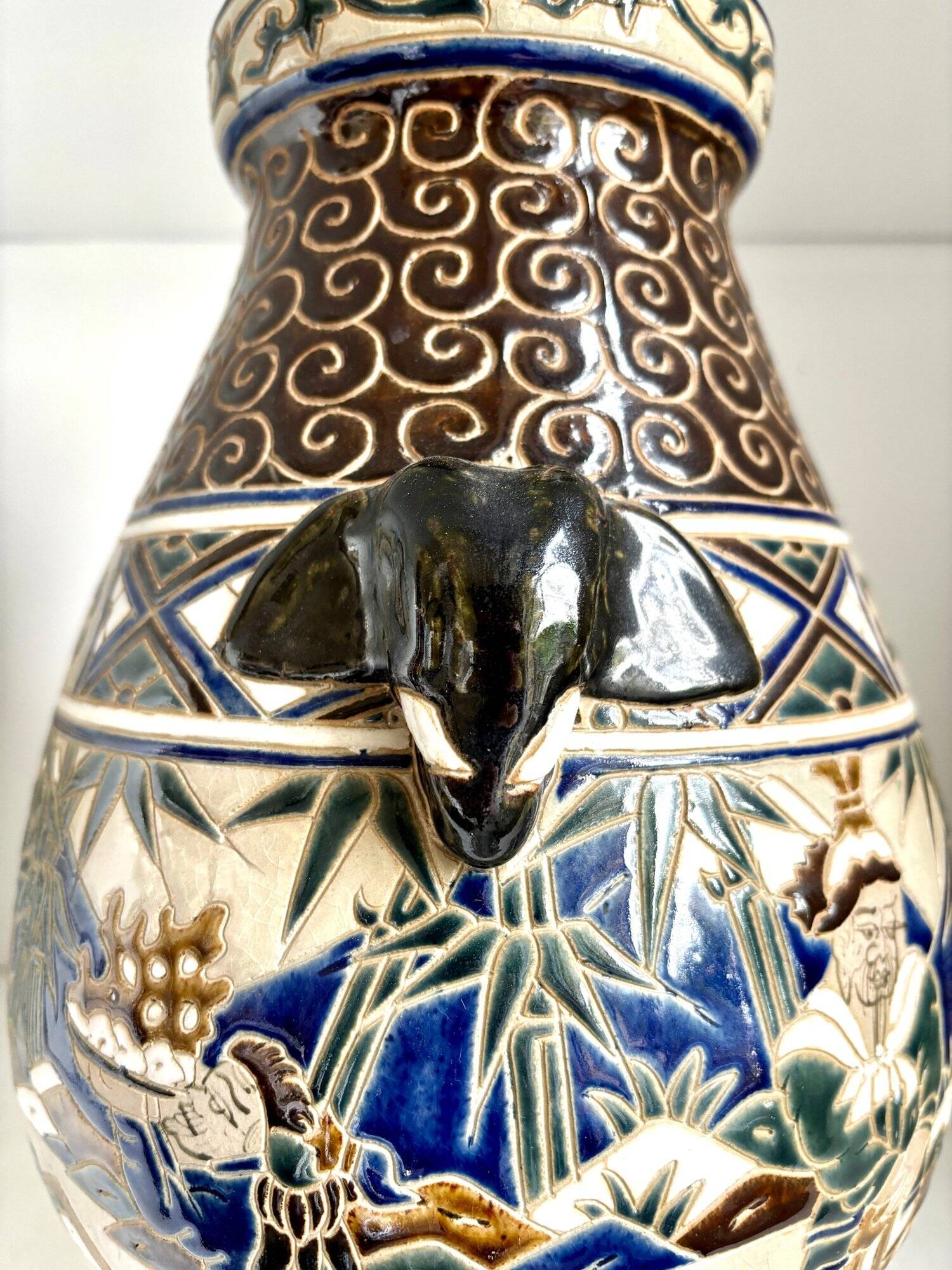 Polychrome sandstone vase from Biên Hoa - Vietnam