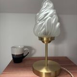 Art Deco flame glass globe lamp