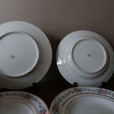Set of 8 floral design plates | D.R.B. Limoges porcelain