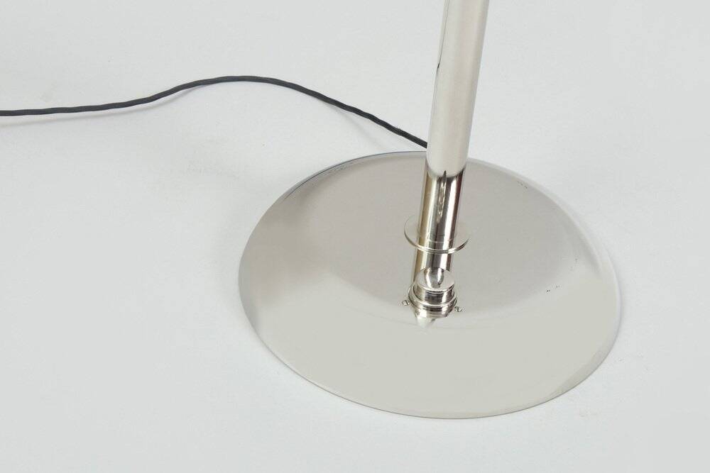 Art Deco Floor Lamp in Milk Glass & Chrome, France, 1920s
