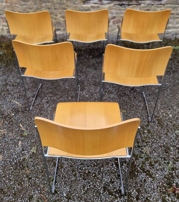 Set de 6 chaises empilables 40/4 Home de David Rowland
