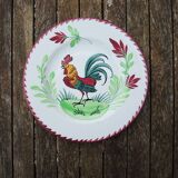 Ancienne Assiette Plate en Céramique - Décor Coq