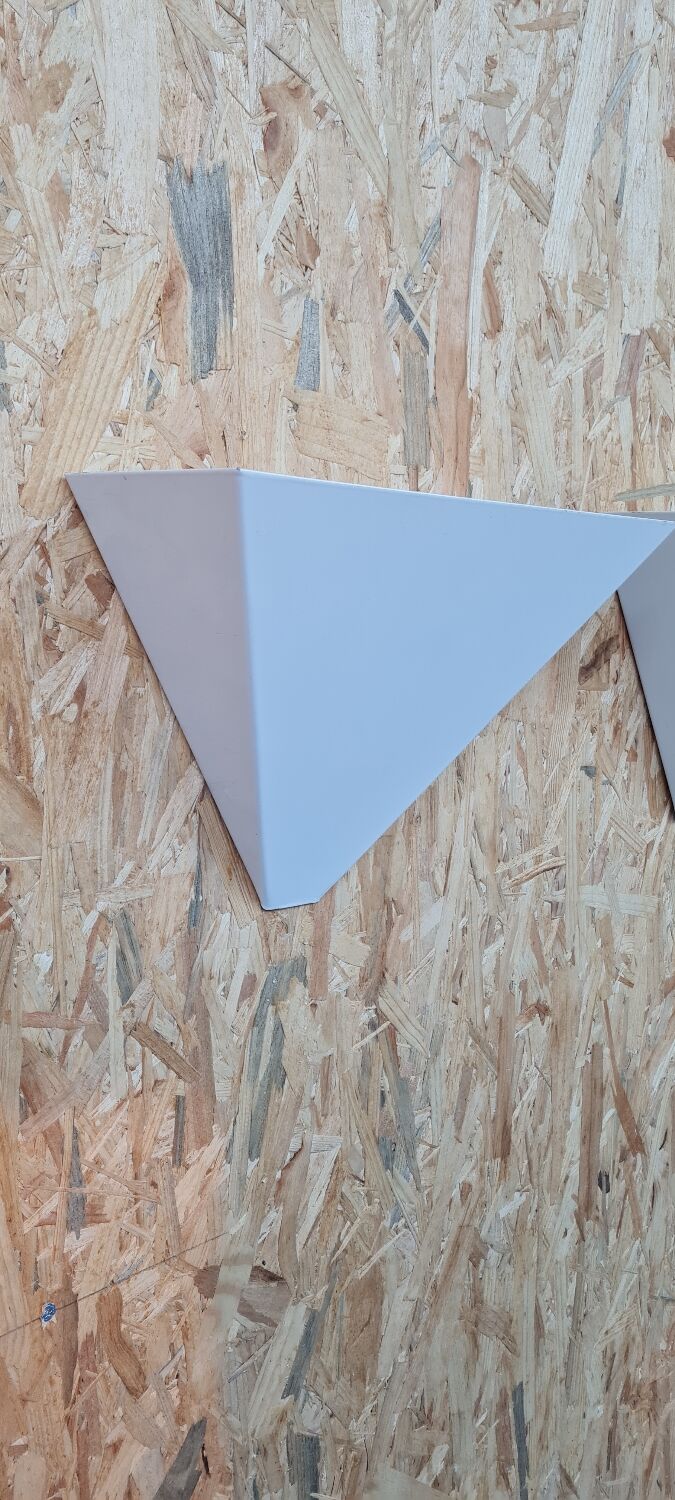 Pair of triangular lacquered metal sconces