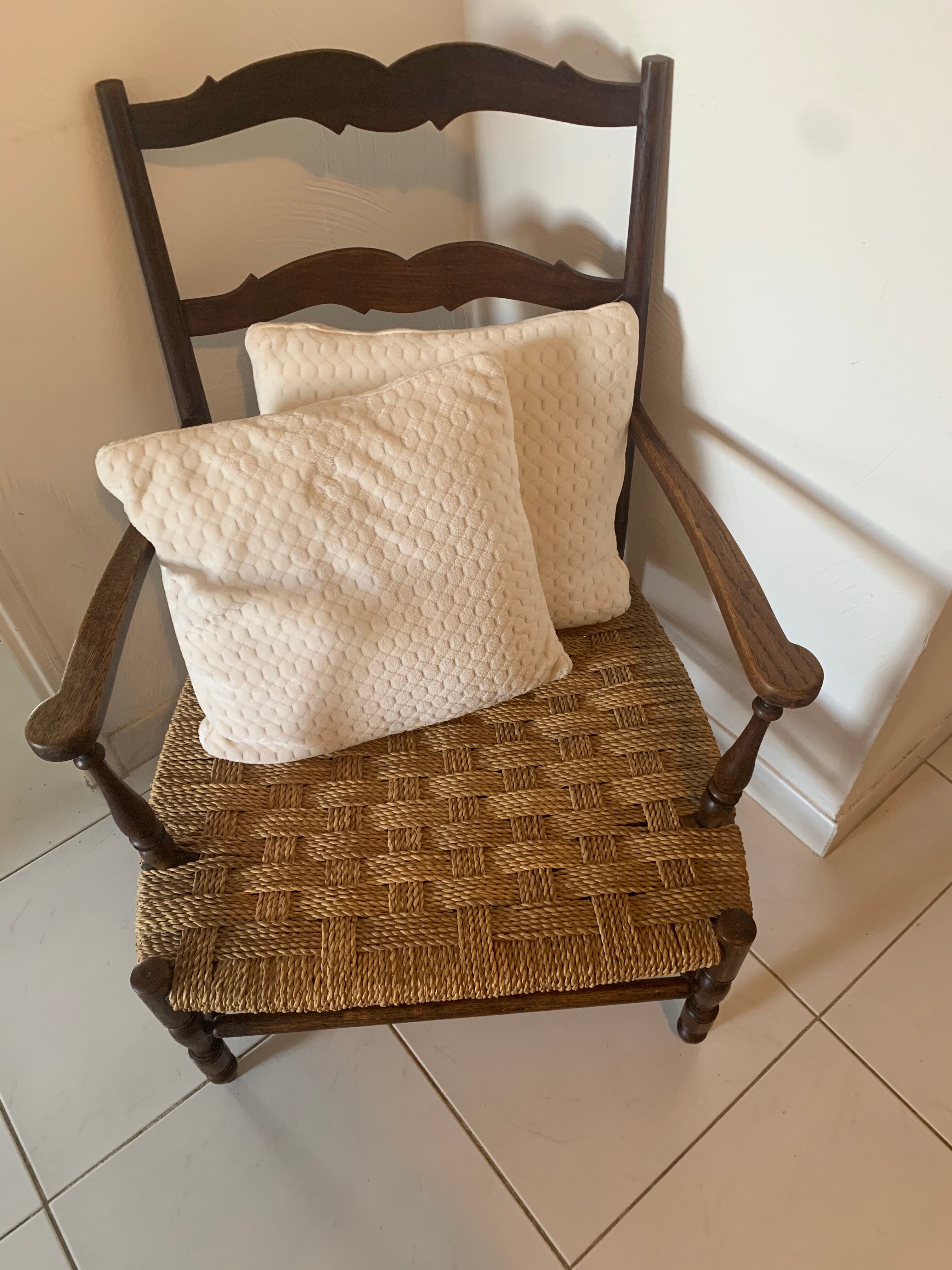 Provencal armchair fireplace corner