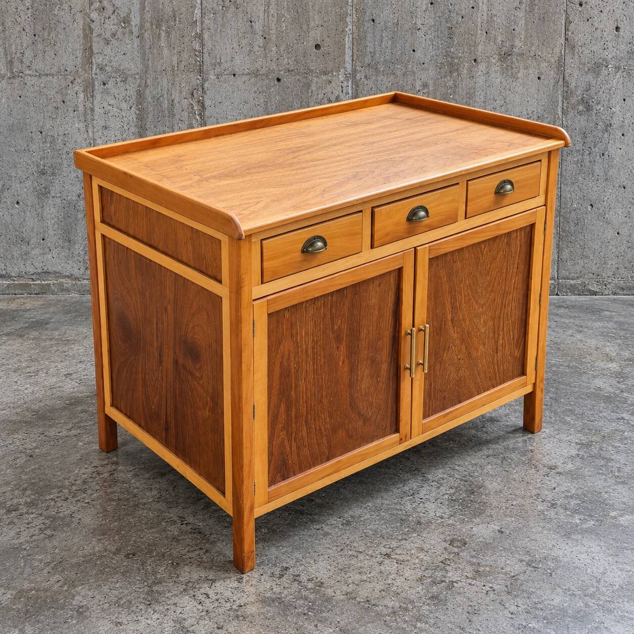 Wood combination sideboard / side board / dresser / 2 x drawer / 1970s