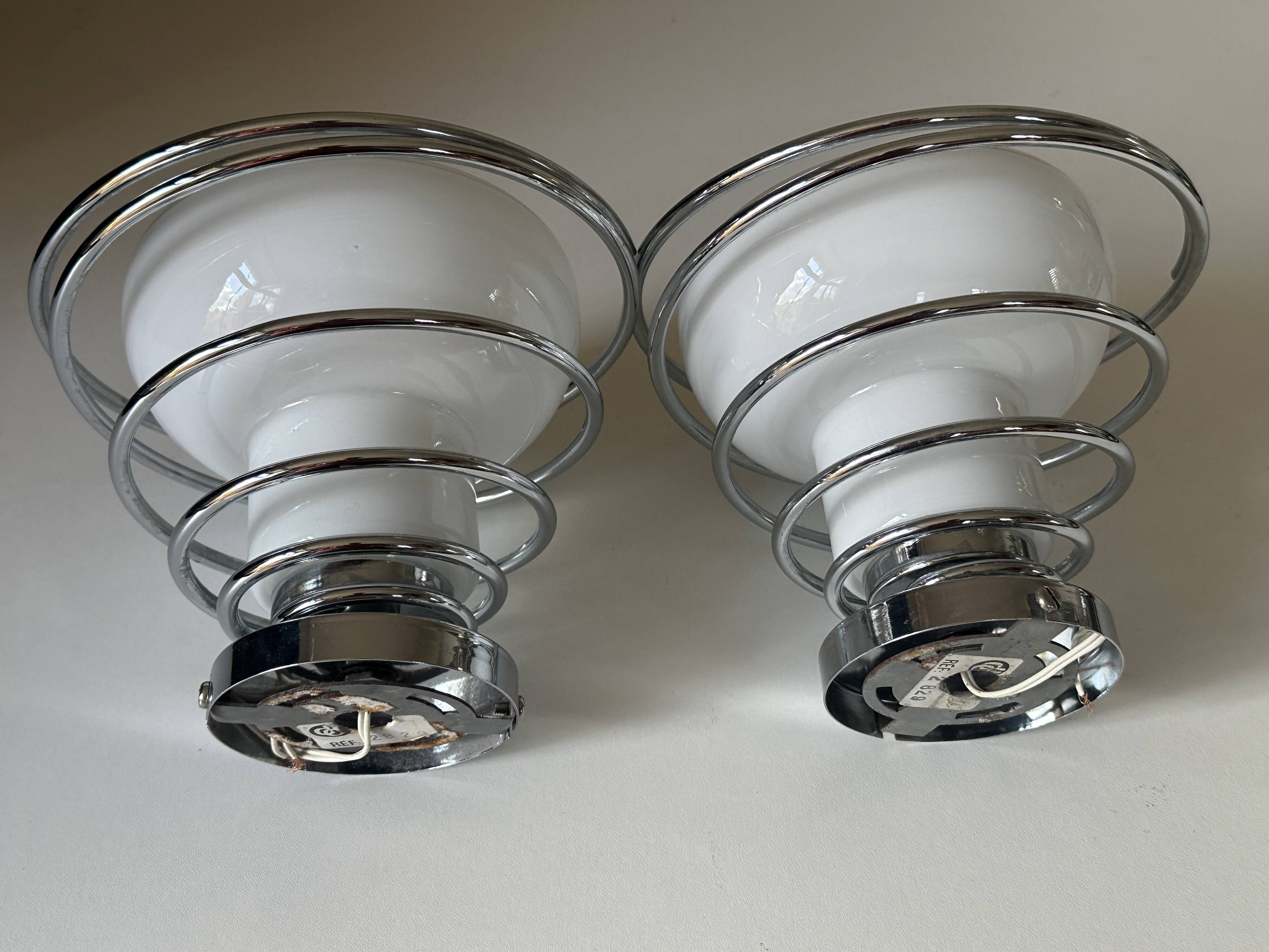 Pair of space age wall lights by Delmas from the 70s