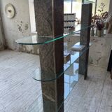 Roche Bobois stone and glass sculpture shelf 1970s