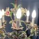 Vintage Italian chandelier in porcelain and tin from the 1950s.
