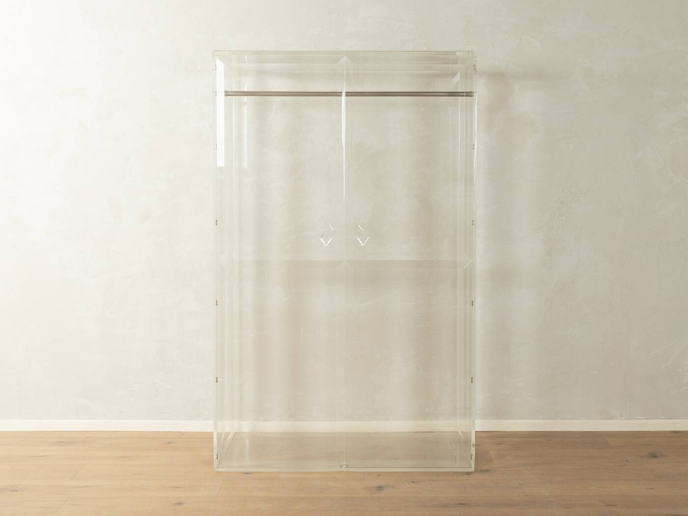 Acrylic wardrobe, 1980s, custom-made, transparent
