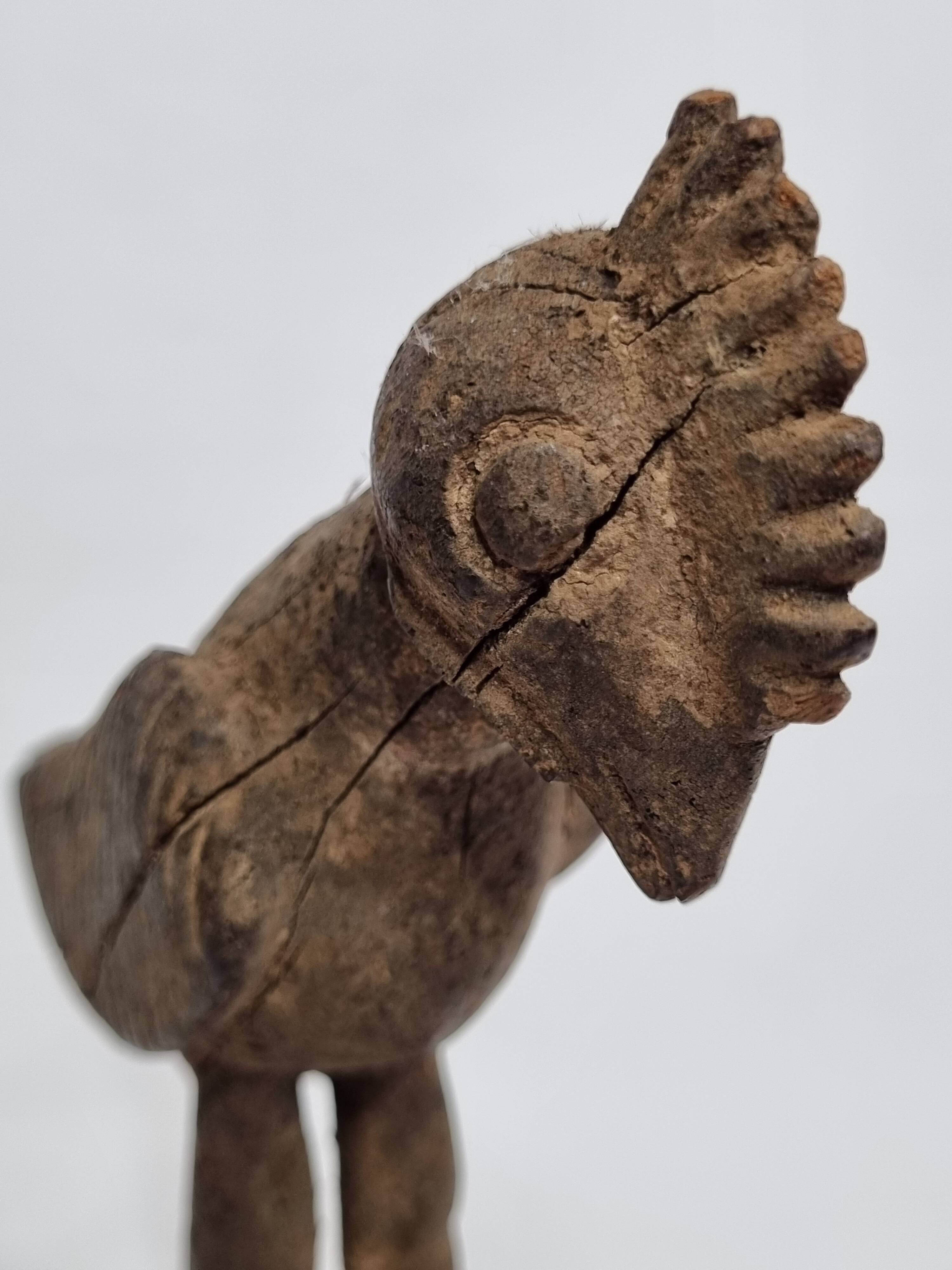 Lobi fetish bird in old wood Tribal sculpture from Burkina Faso 22 cm