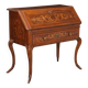 Antique writing desk in walnut with drawers and inlays, Italy, 18th century.