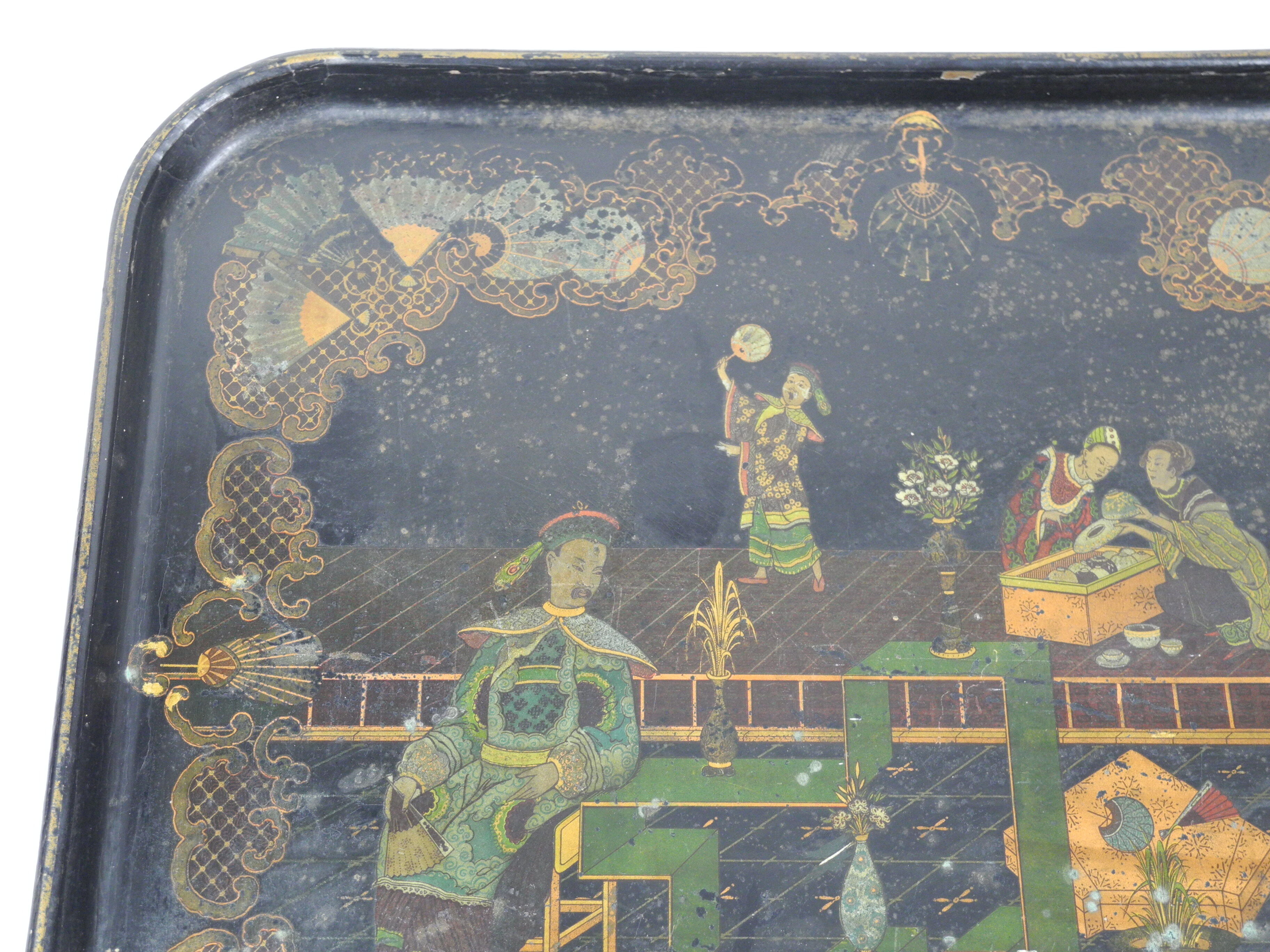 Napoleon III boiled cardboard tray old boiled cardboard tray