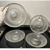 4 Baccarat plates in Greek key pattern 19th century