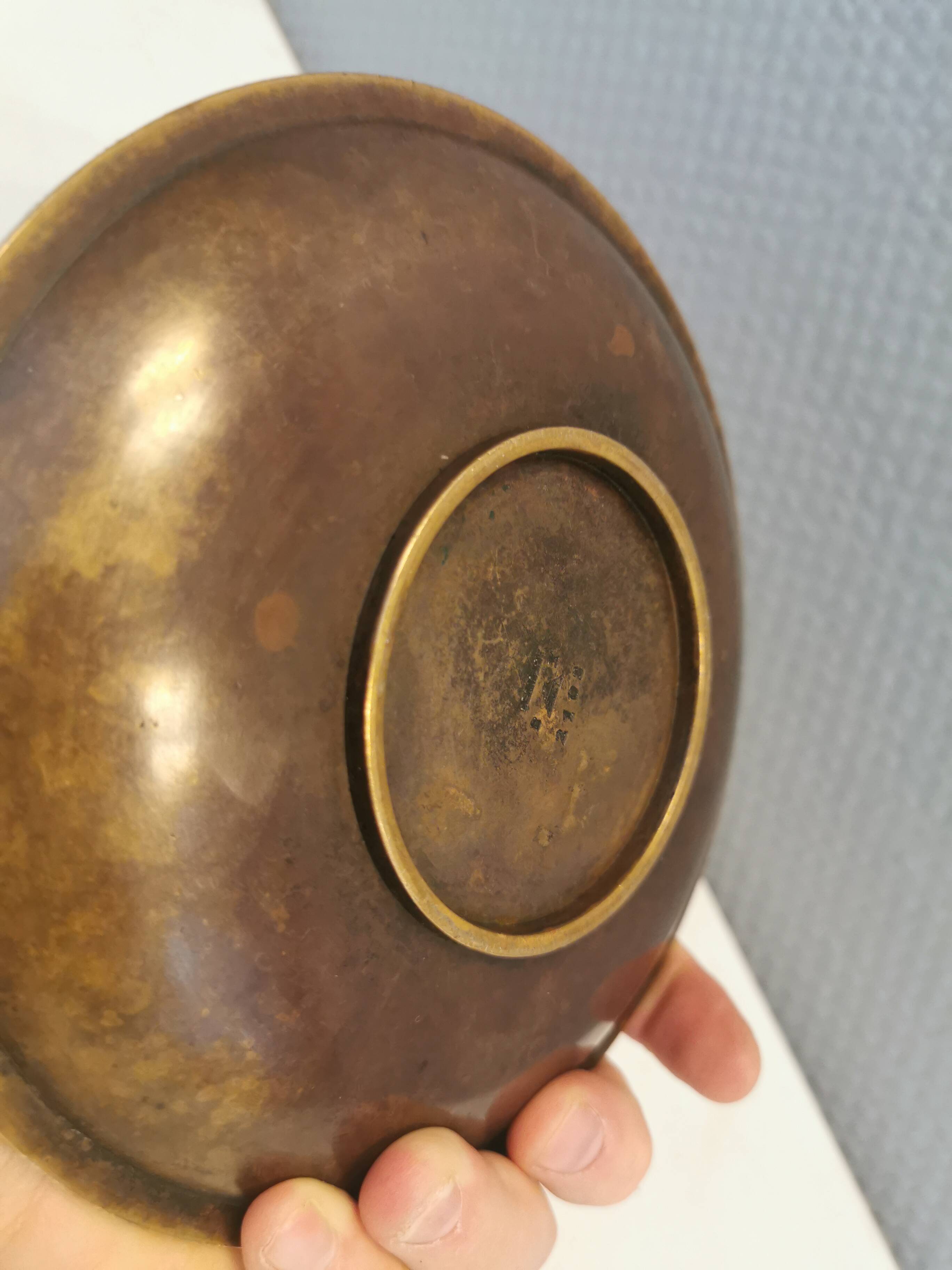 Bronze bowl by Just Andersen, from the 1920s, and incredibly beautiful and well maintained.
