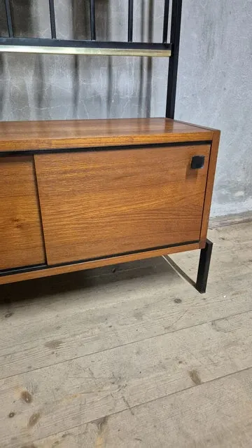Vintage mid-century modern hallway coat rack with mirror by Alfred Hendrickx for Belform, Belgium, 190 × 80 × 30 cm