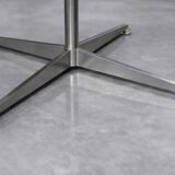 Vintage Mid-Century Danish Modern Brown Leather Swivel Chair and Ottoman