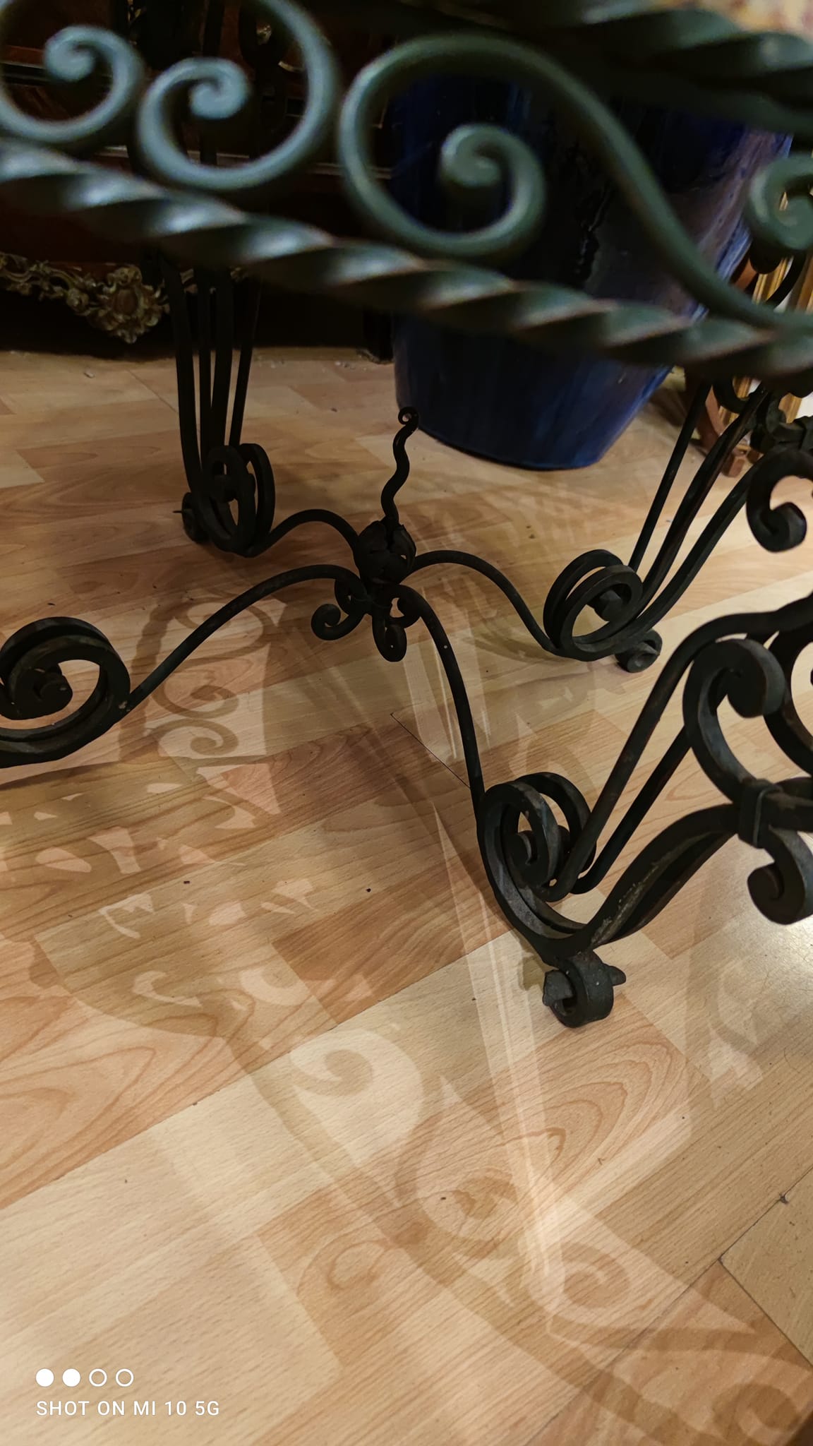 wrought iron coffee table, circa 1940/50