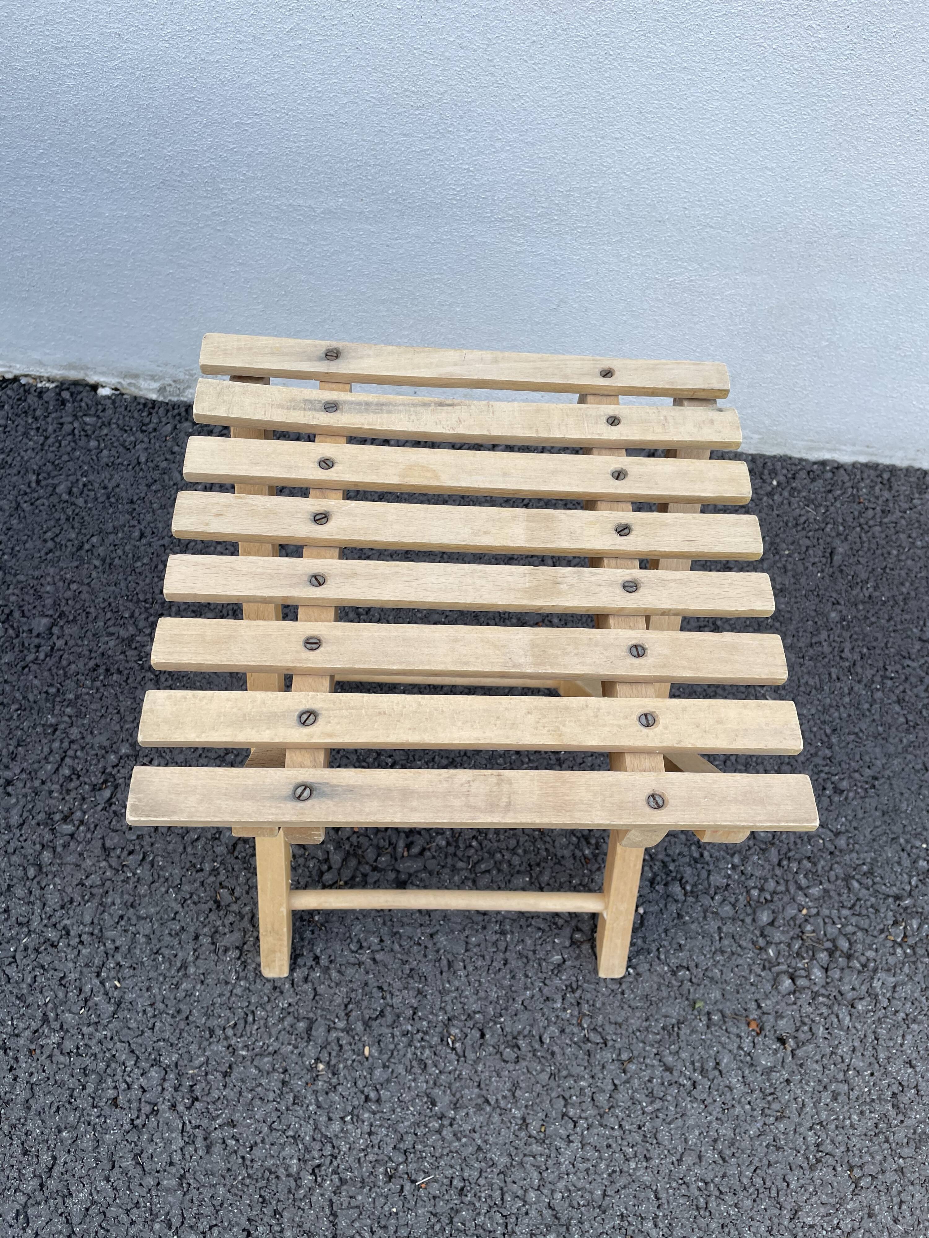 Vintage wooden folding stool