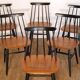 Series of 6 Fanett chairs by Ilmari Tapiovaara