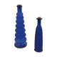 Lot de 2 vases soliflores en verre bleu torsadé