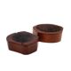 Organic modern set of 2 wood ashtrays, France 1970s
