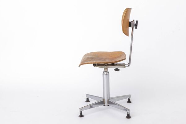 Chaise pivotante Egon Eiermann pour Wilde & Spieth, chaise de bureau Bauhaus des années 1950,