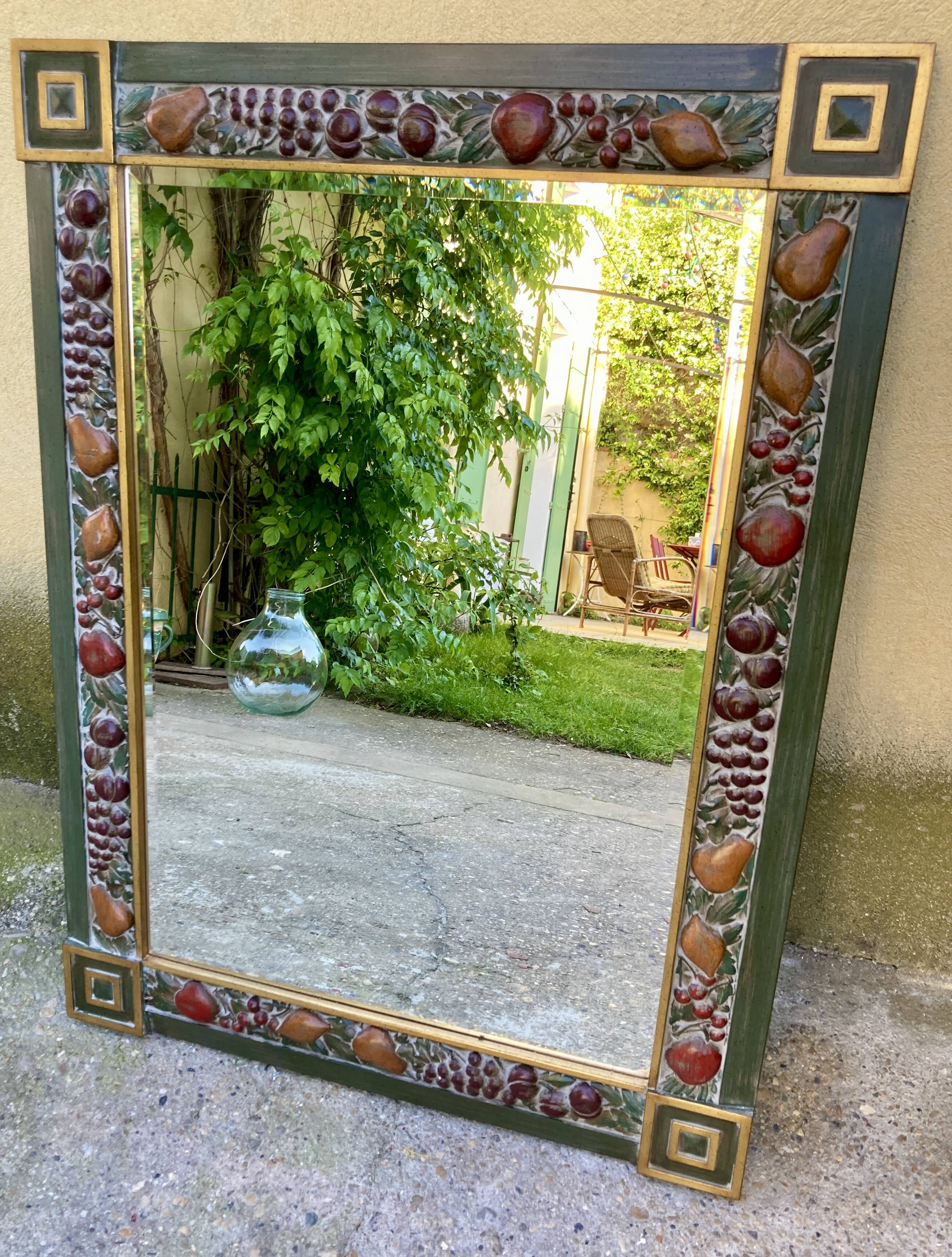 Mirror - frame with fruit decoration