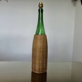 Rattan and glass "bottle" lamp from the 60s and 70s
