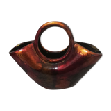 Vase or planter in enamelled and lacquered metal