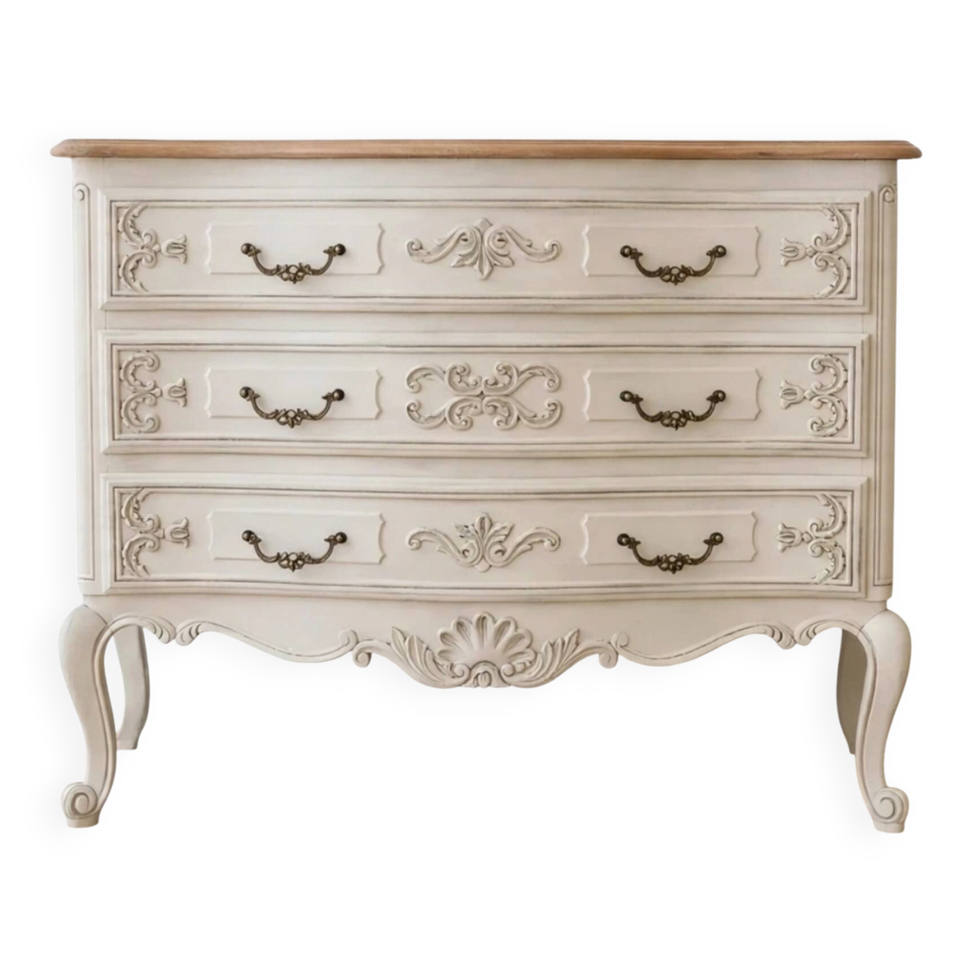 Louis XV curved bow commode style
