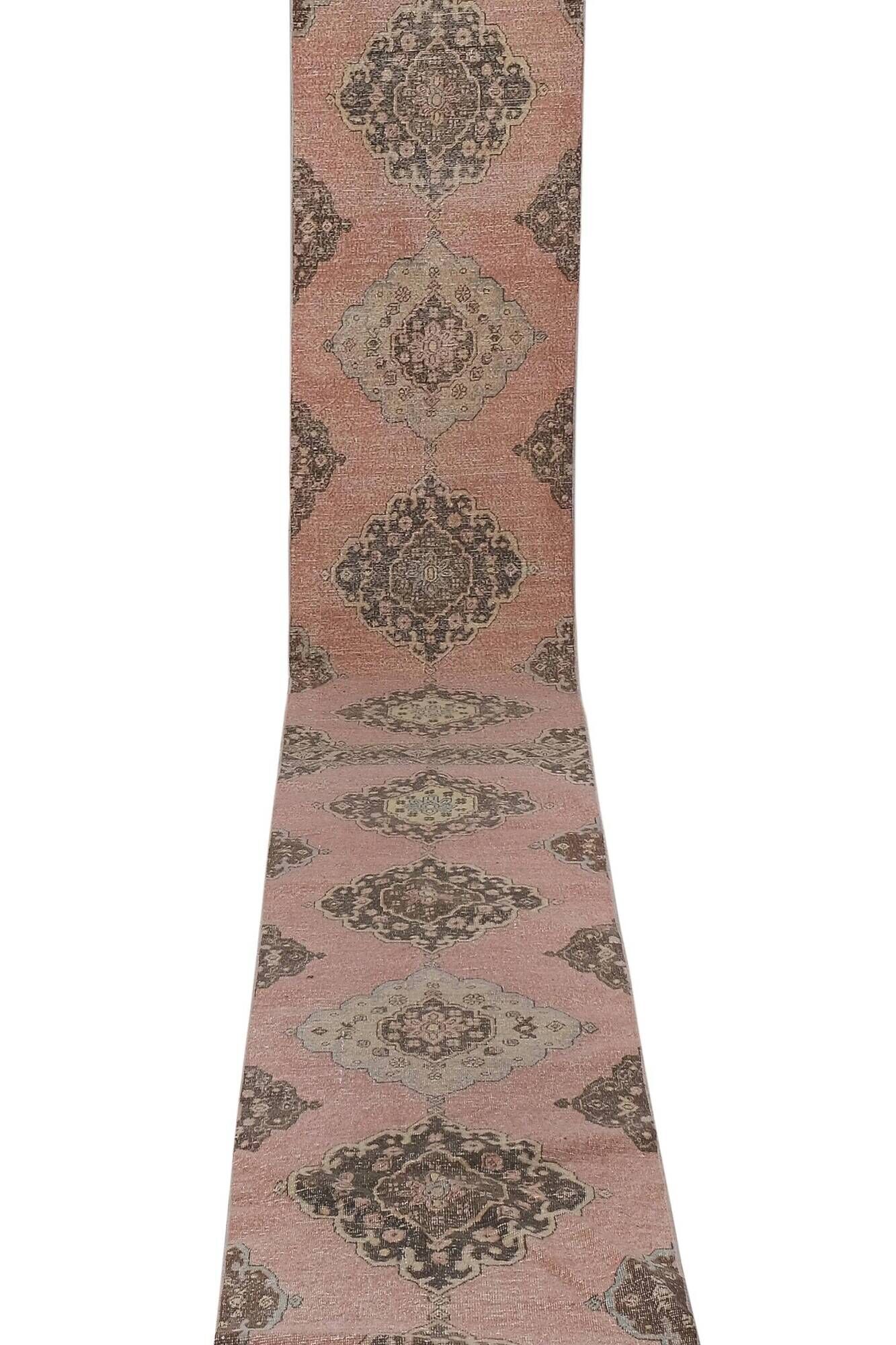 Vintage Turkish hallway rug 85x754 cm