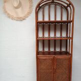 Vintage bamboo bookcase and canning