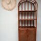 Vintage bamboo bookcase and canning