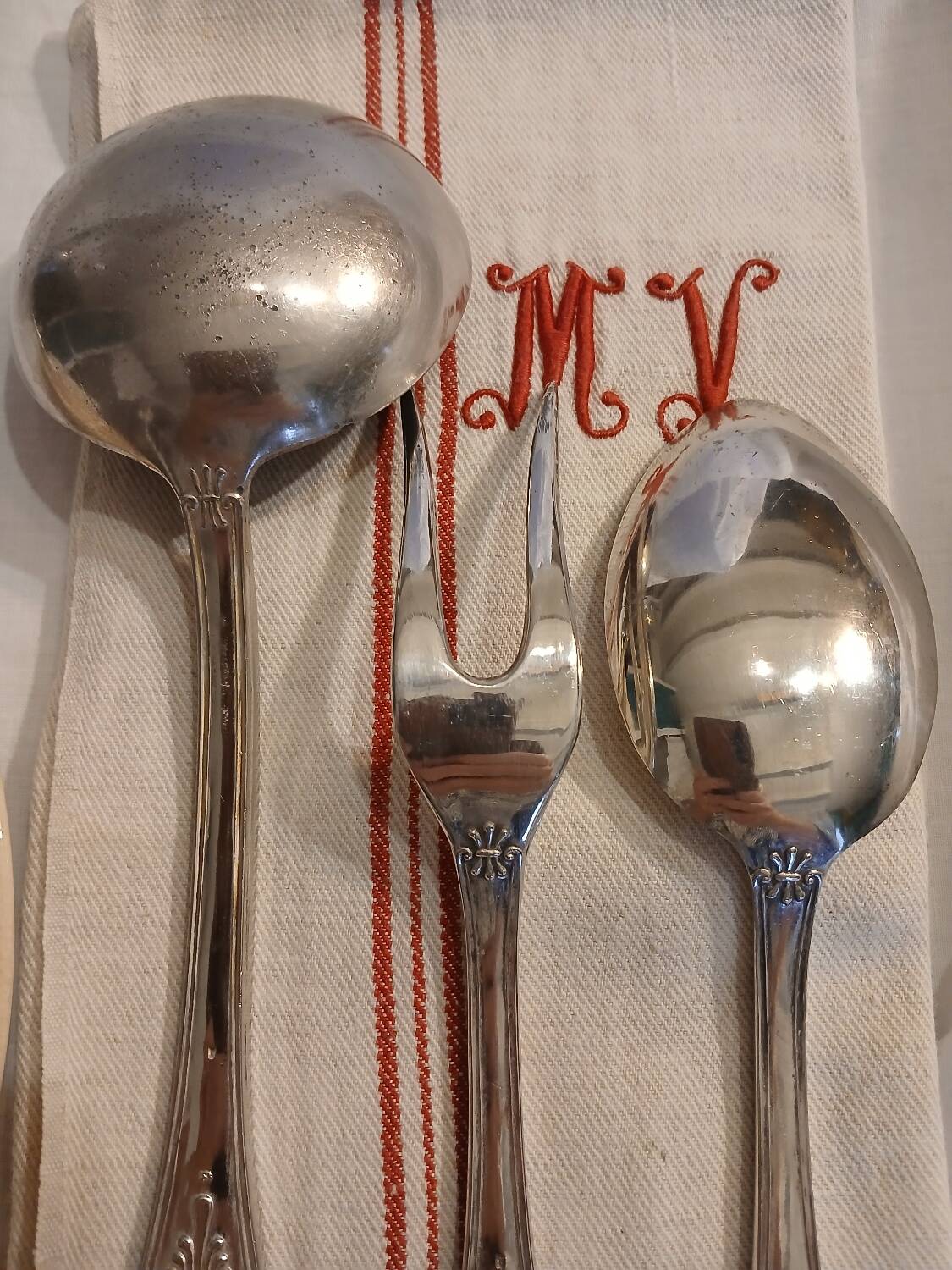 Antique flatware set for 51 place settings
