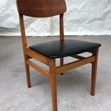 Vintage set of 4 mid century teak dining chairs scandinavian 60s 70s retro danish