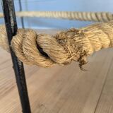50s metal and rope coffee table
