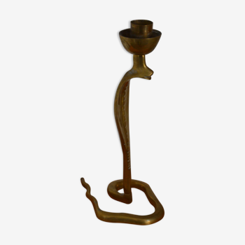 Cobra brass candlestick