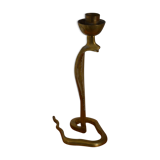 Cobra brass candlestick