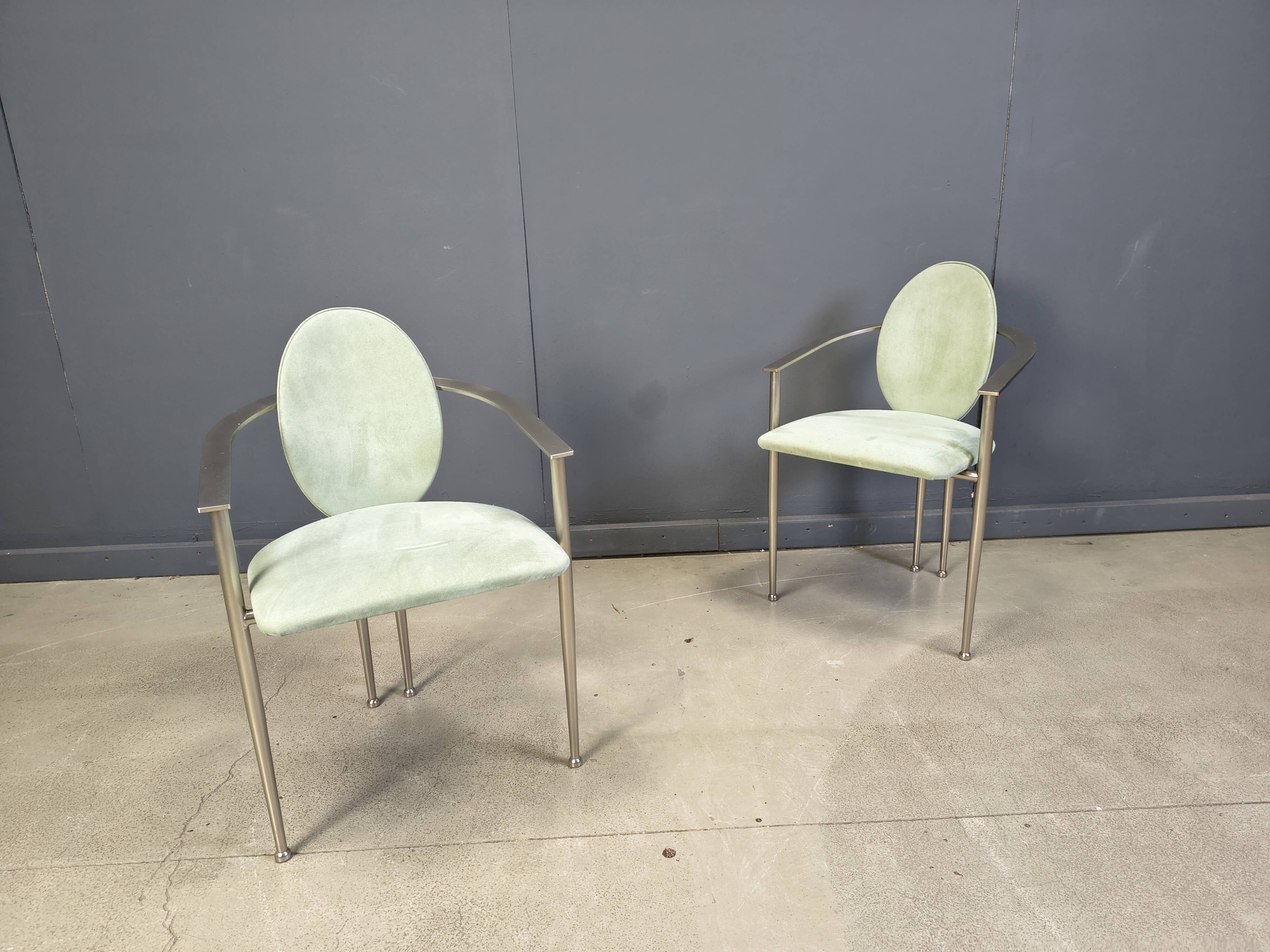 Vintage dining chairs by Belgo chrom, set of 6 - 1980s