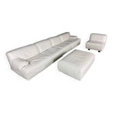 Leather 5-seater sofa "Fiandra" by Vico Magistretti for Cassina, 1970, Italy