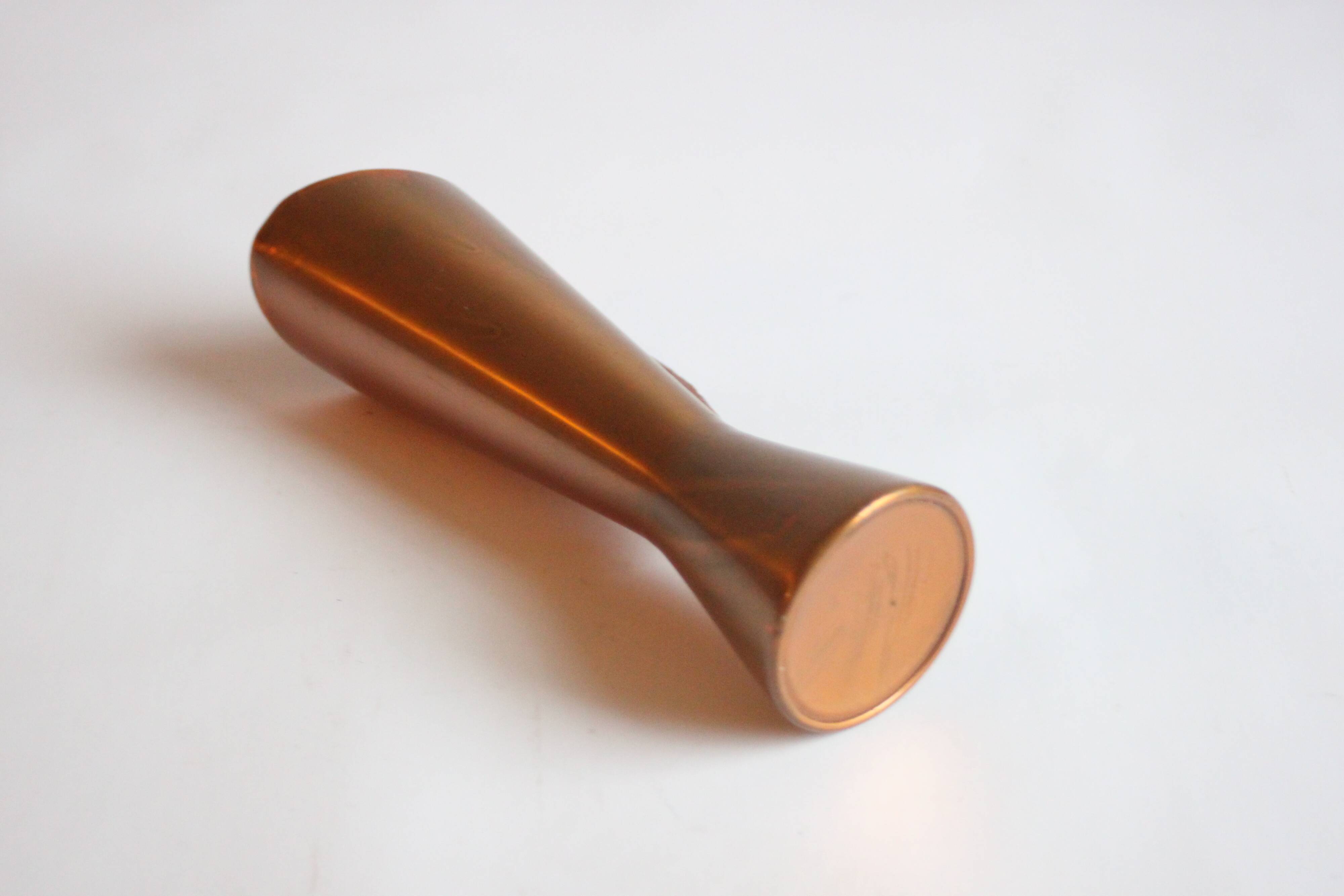 Copper and teak vase by Dahlmann, Germany 1950s