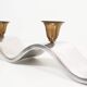Brutalist 1990s 'Wave' aluminium and brass candelabra