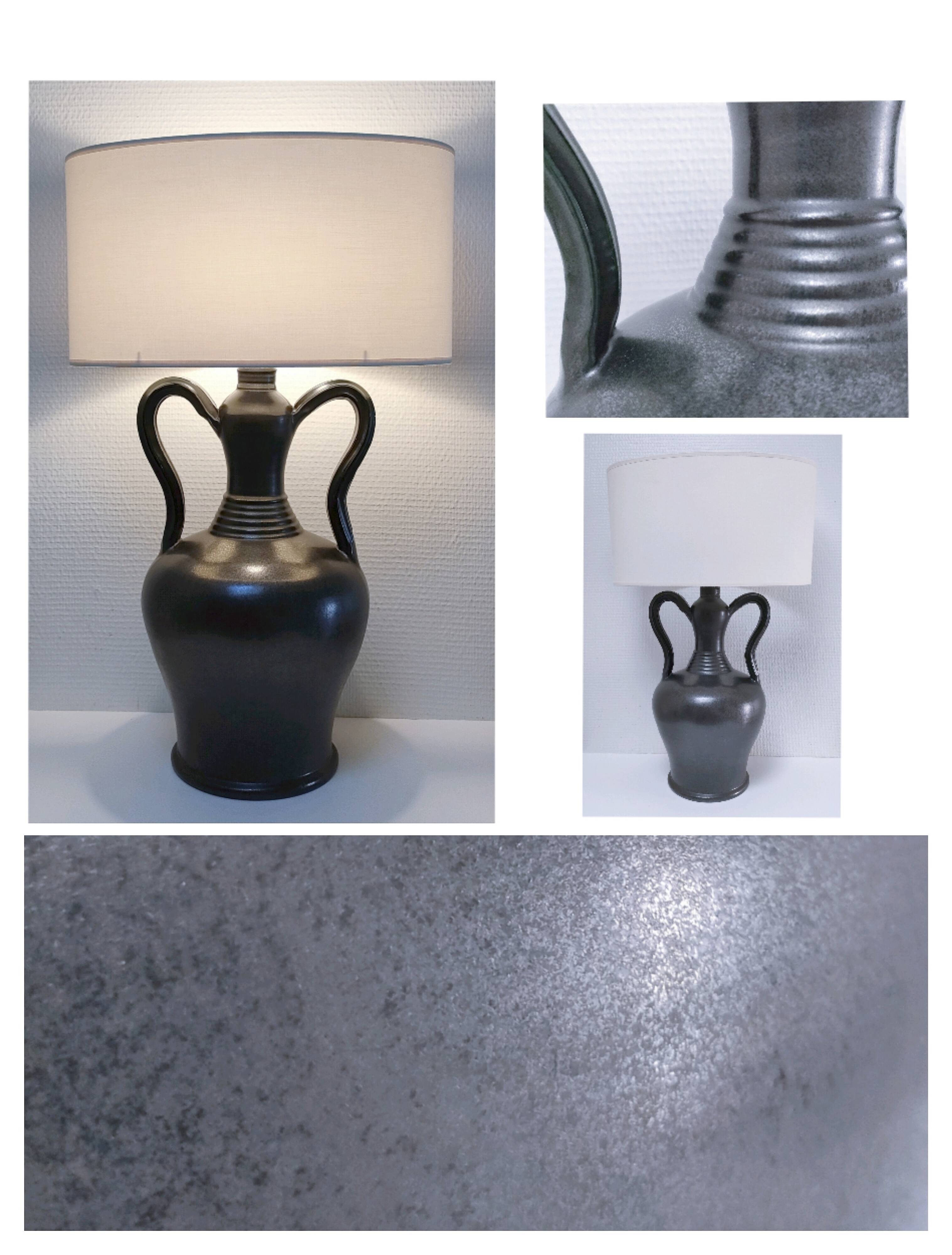 high ceramic lamp base lunetta vallauris h.47 cm