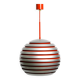 1960s spherical Space Age ceiling lamp with slats made of heavy metal