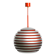 1960s spherical Space Age ceiling lamp with slats made of heavy metal