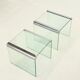 Ensemble de deux tables d'appoint en verre transparent Gallotti & Radice