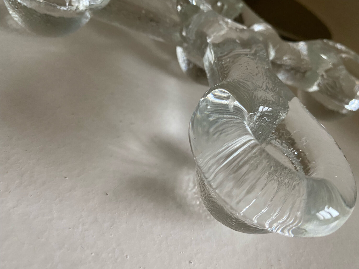 Glass candle holder Pukeberg Staffan Gellerstedt Sweden 1970s
