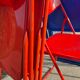 Set 5 vintage TED folding chairs IKEA red 1980s Nield Gammelgaard