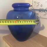 Vase verre bleu