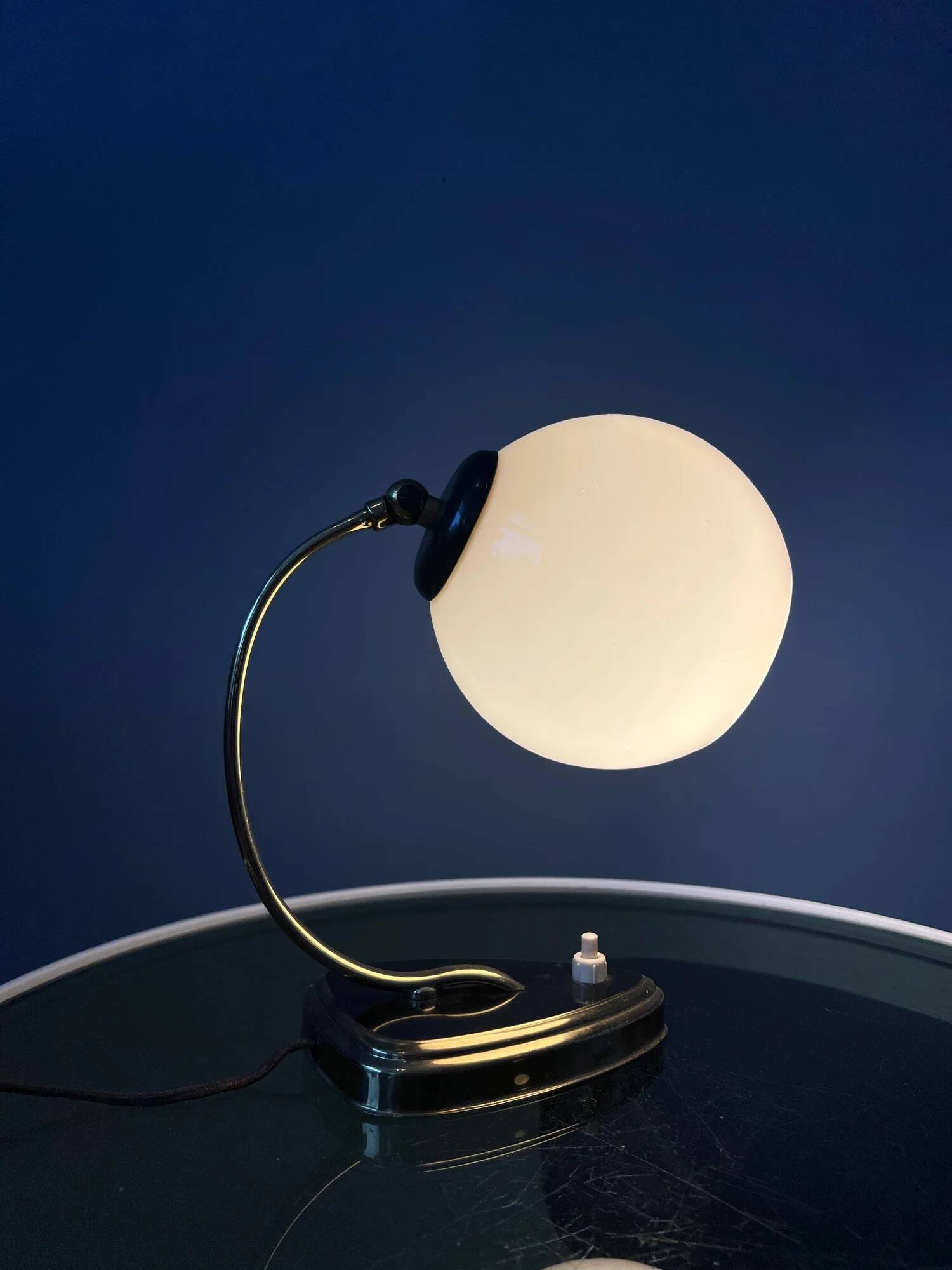 Mid-century art deco style opaline glass wall sconce or desk lamp